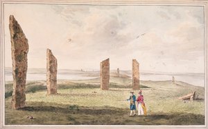 Uitzicht op een Halve Cirkel van Stenen aan de Oevers van Stenhouse Lake op het Eiland Pomona door John the Younger Cleveley