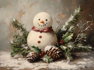 Gezellige wintersneeuwpop
