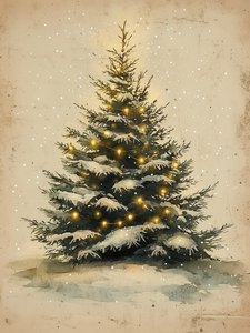 Besneeuwde kerstboom