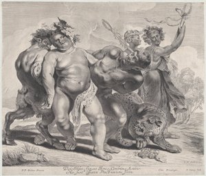 Dronkenschap van Bacchus, 1630-57 door Jonas Suyderhoef