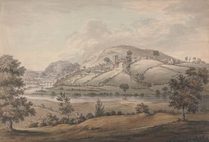 Heuvelachtig Landschap met Dorp en Rivier door Jonathan Fisher