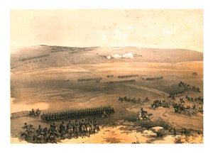 De cavalerieaffaire van de Hoogten van Bulganak - het eerste kanon