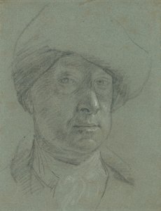 Zelfportret met stoffen hoed