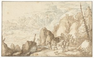 Landschap met reizigers