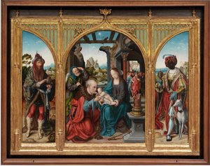 Aanbidding der Wijzen, c.1525 door Joos van Cleve