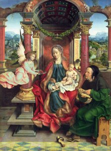 De Heilige Familie, middenpaneel van een drieluik door Joos van Cleve