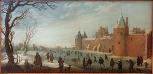 Schaatsers in de stadsgracht