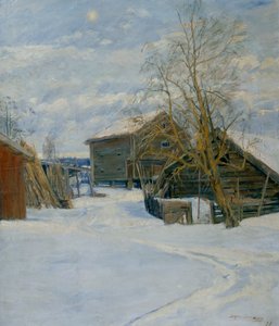 Huis in een winterlandschap door Jorgen Sorensen