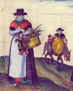 Landvolk op weg naar de markt (detail)