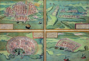 Kaart van Calais, Malta, Rhodos en Famagusta, uit 