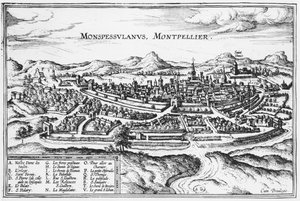 Kaart van Montpellier, uit 