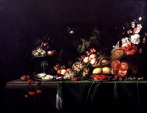 Stilleven van Fruit met een Eekhoorn