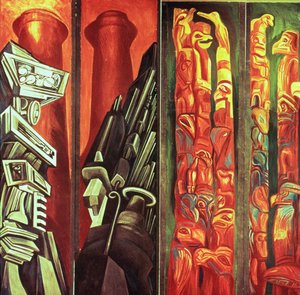 Decoratief paneel III, uit Het Epos van de Amerikaanse Beschaving door José Clemente Orozco