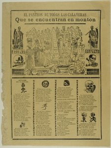 Het mausoleum van alle Calaveras die in een hoop worden gevonden