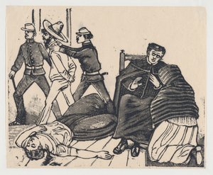 De dubbele moord in Puente de los Gallos, ca. 1905-1910 door José Guadalupe Posada