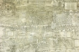 Een uitzicht-plan van Zürich, 1576