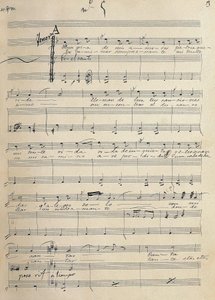 Origineel manuscript van romance voor tenor van de zarzuela, "Alma de Dios", door Jose Serrano (1873-1941)