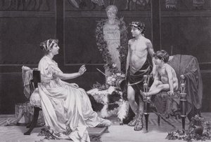 Cornelia, moeder van de Gracchi (litho)