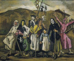 GUTIERREZ SOLANA, Jose (1886-1945). Kostuumbal. 1938. Expressionisme. Olieverf op doek. Privécollectie door Jose Gutierrez Solana
