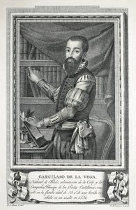 Portret van Garcilaso de la Vega. 1791. Tekening door Jose Maea, burijngravure door Bartolome Vazquez. Ets.