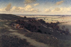 Bury Hill en Dorp met Uitzicht op de North Downs door Jose Weiss