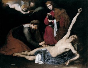 Sint Sebastiaan verzorgd door de heilige vrouwen, ca. 1621