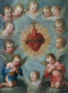 Heilig Hart van Jezus omringd door engelen, ca. 1775 door Jose de or Joseph Paez