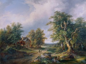 Boerderij aan een bosweg