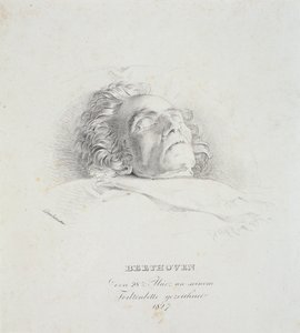Ludwig van Beethoven (1770-1827) op zijn sterfbed, 28 maart 1827