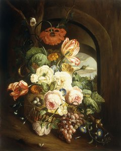 Stilleven met diverse bloemen door Josef Holstayn