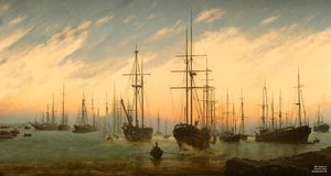 JJM recreëert Friedrich-C-D: Uitzicht op een haven (Panorama)