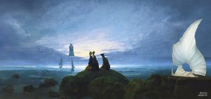 JJM recreëert Friedrich-C-D: Maanopkomst boven de zee (stille toeschouwer)
