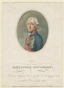 Portret van veldmaarschalk generaal-prins Alexander Suvorov (1729-1800)