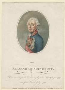 Portret van Veldmaarschalk Generalissimo Prins Alexander Soevorov 1729-1800, 1799