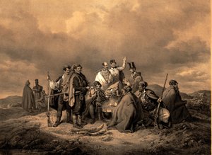 Bivak Kriehuber Litho door Josef Kriehuber