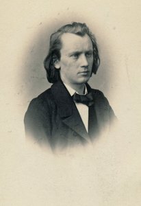 Portret van de componist Johannes Brahms 1833-1897, ca. 1863 door Josef Löwy