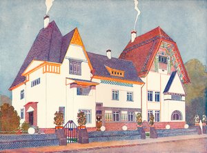 Huis in Darmstadt, ontworpen door Professor Joseph Olbrich