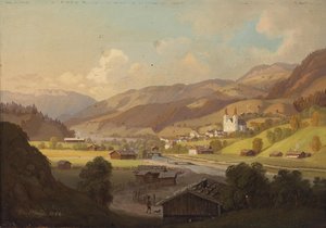 Uitzicht op Maria Rain, Karinthië door Josef Mayr