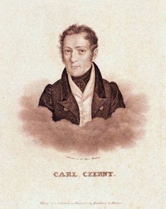 Portret van Carl Czerny (lithografie) door Josef Nikolaus Kriehuber