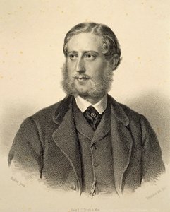 Portret van Ferdinand Bonaventura, Prins Kinsky (1834-1904). Gravure door Josef Kriehuber door Josef Nikolaus Kriehuber