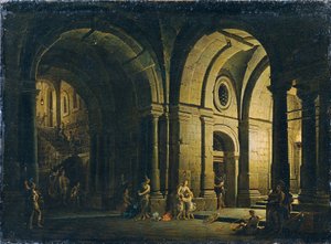 Afscheid van Julius Sabinus van zijn familie in de kerker door Josef Platzer