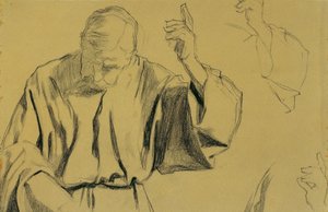 Draperiestudie voor het schilderij "Christi Hemelvaart"
