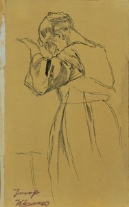 Knielende vrouwelijke figuur