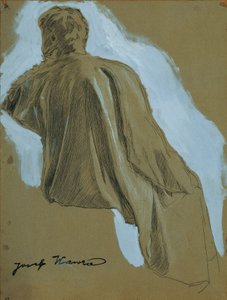 Zittende man (draperiestudie) door Josef Wawra