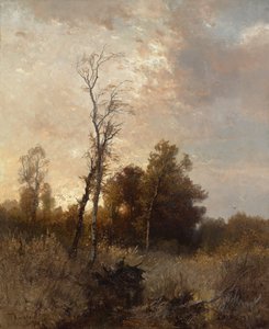 Herfstlandschap met jager