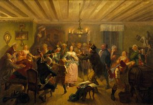 Het concert bij Tre Byttor, 1860 door Josef Wilhelm Wallander