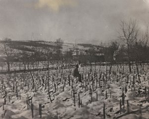militaire begraafplaats (zwart-wit foto) door Josef Zohles