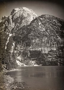 Lake Predil (of Raibl) (zwart-wit foto) door Josef Zohles
