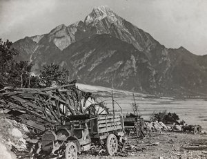Album "Meine weltkriegs - Erinnerungen South-West Front (Karinthië, Italië, Zuid-Tirol) 31/03/1915-12/11/1918 - Josef Zohles Wien": aan de rivier Tagliamento
