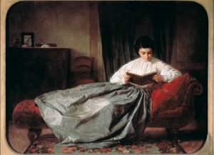 "De herhaling van het album (?)" Schilderij door Josep Duran i Riera (1849-1928). 1872. Barcelona, Nationaal Kunstmuseum van Catalonië.
